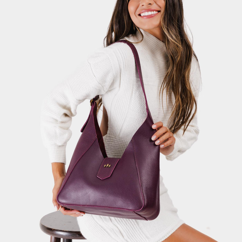 Portland Flora Shoulder Bag - Plum