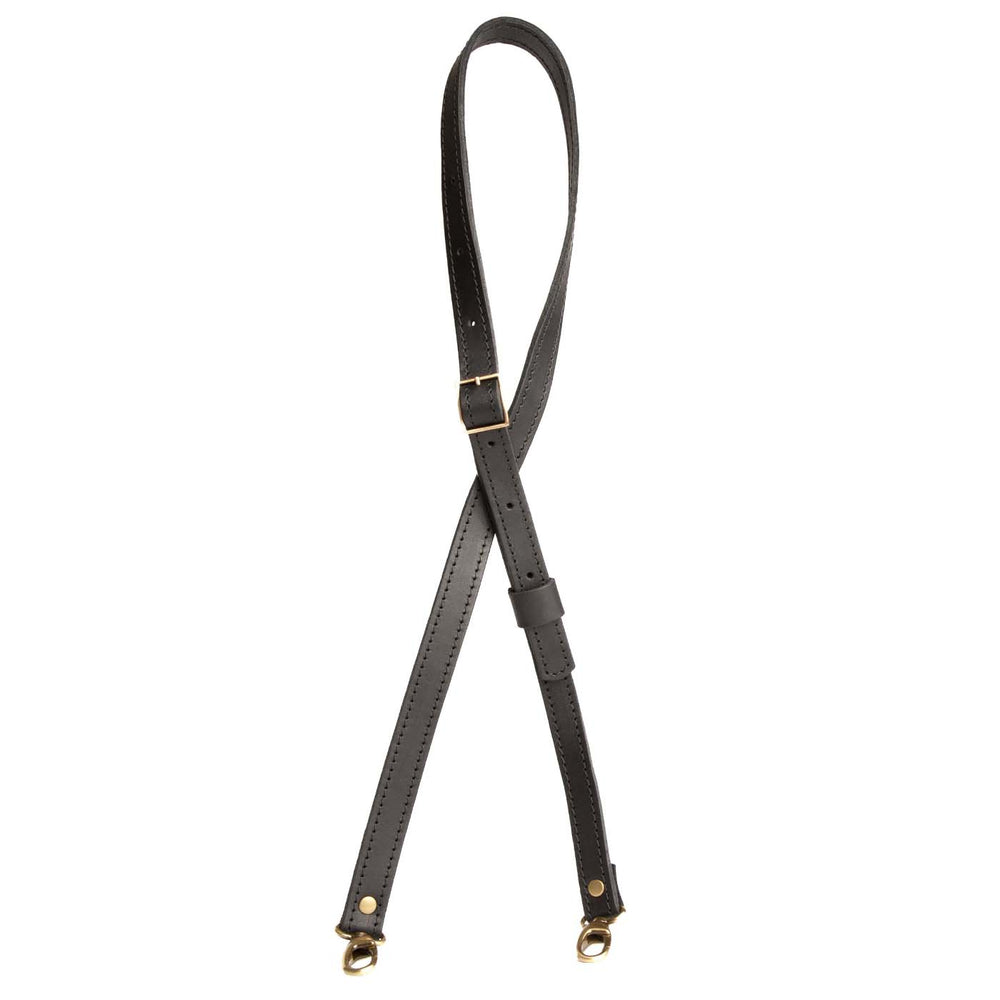 Portland Leather Crossbody Strap - Black