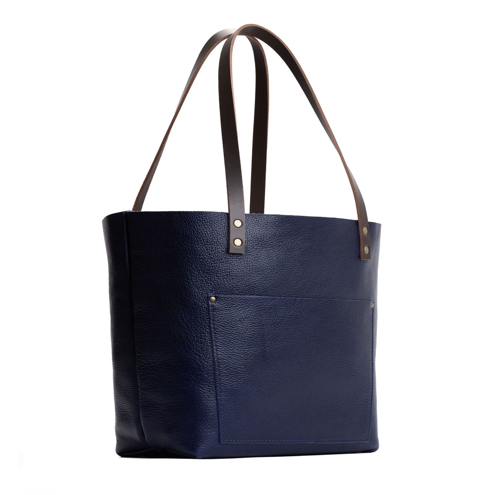 Portland Leather Tote Bag - Cobalt