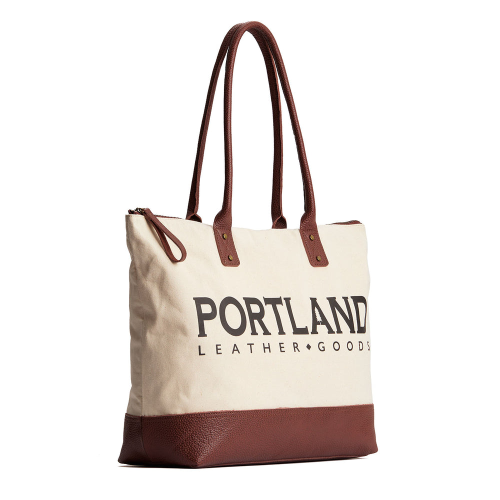 Portland Signature Canvas Tote Bag - Bone