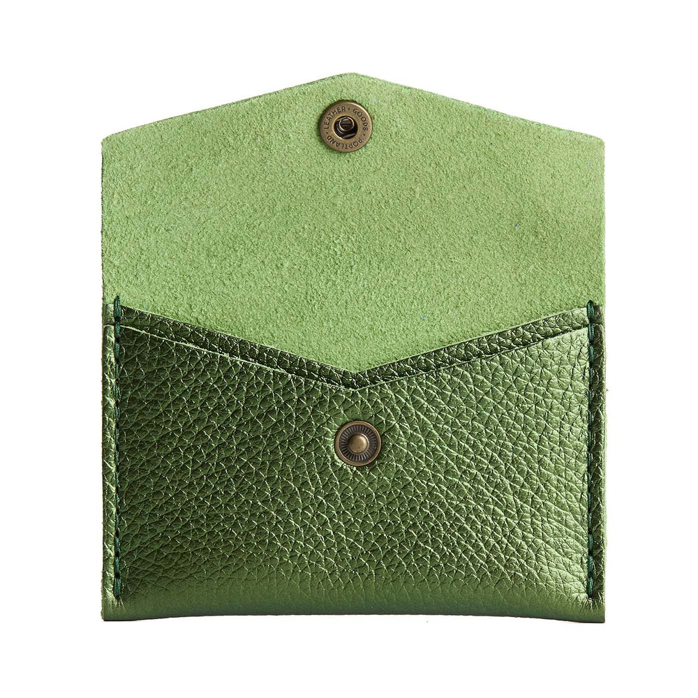Portland Mini Envelope Wallet - Metallic Greench
