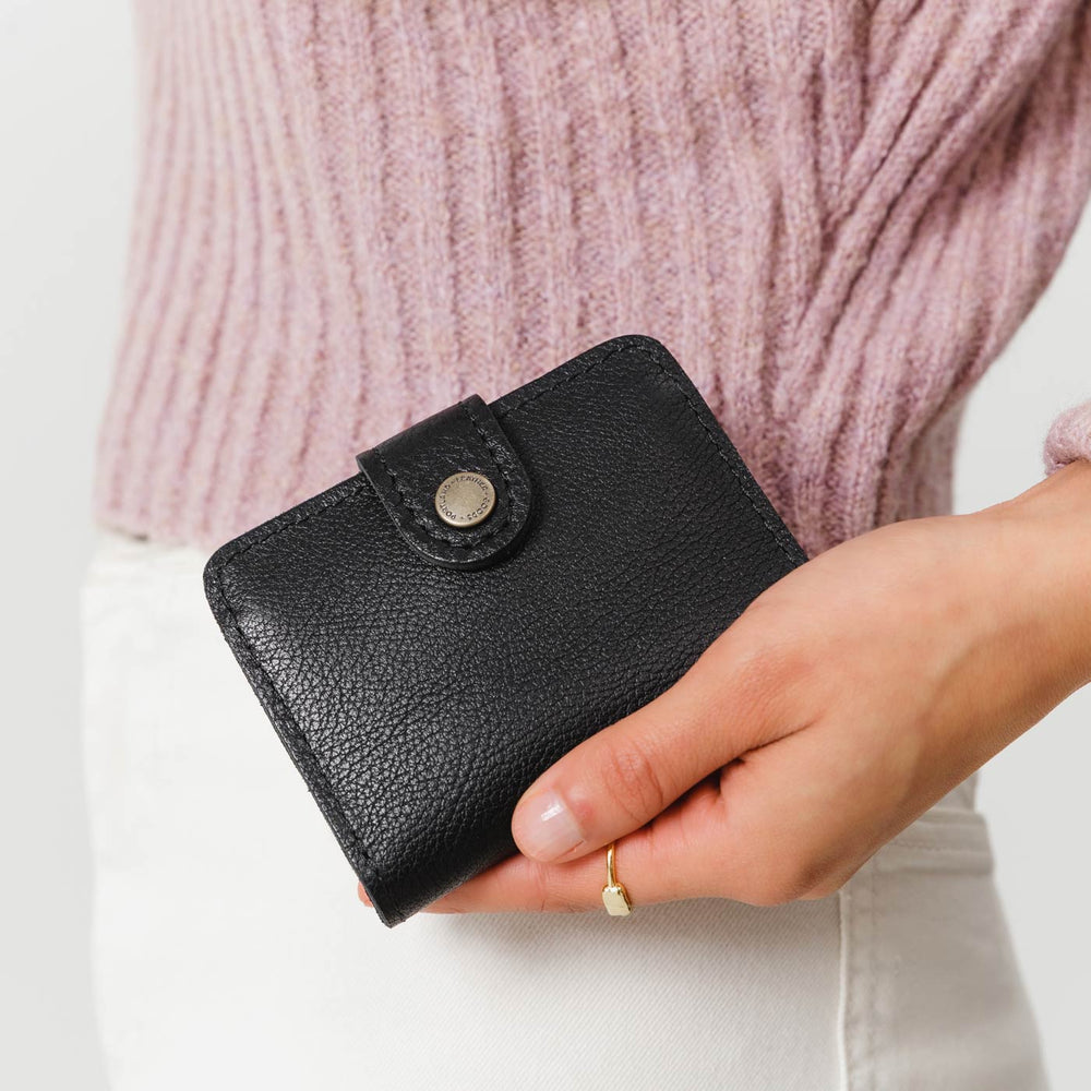 Portland Mini Bifold Wallet - Pebbled black