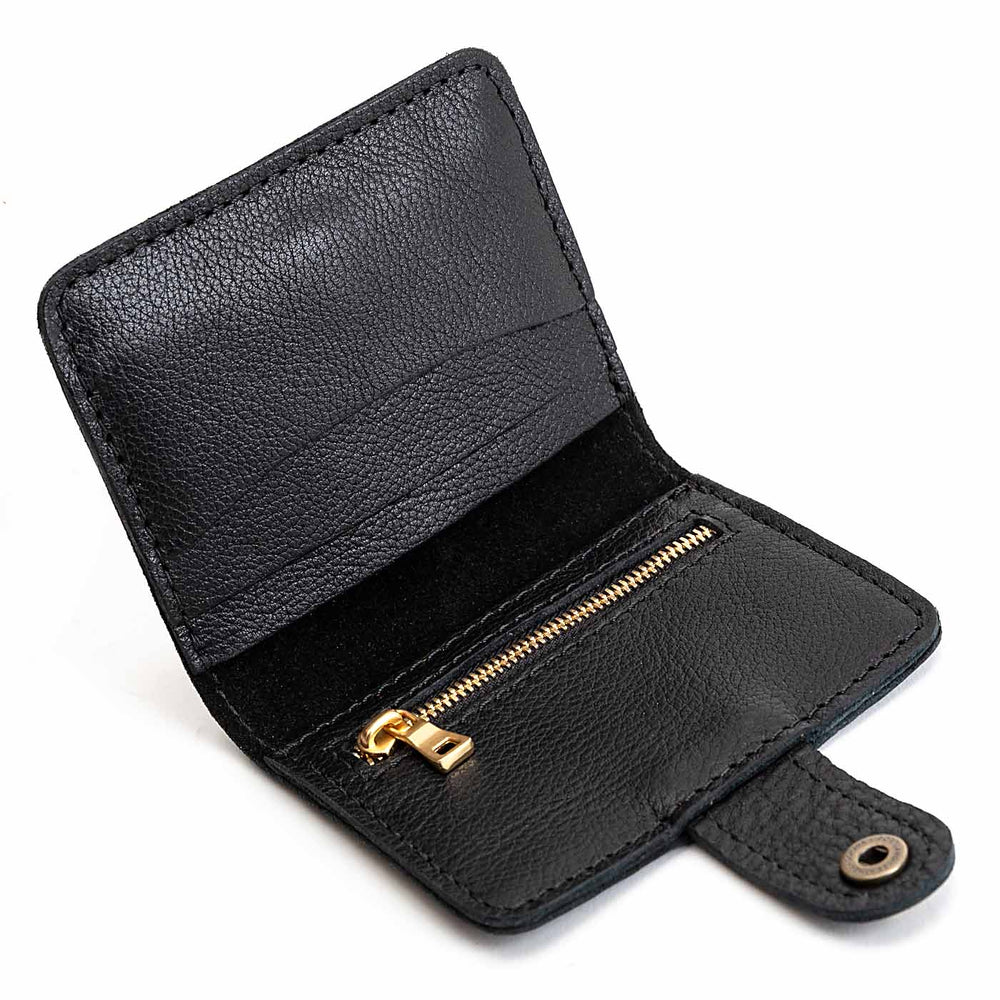 Portland Mini Bifold Wallet - Pebbled black