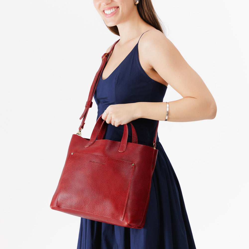 Portland Medium Crossbody Tote - Chili Red