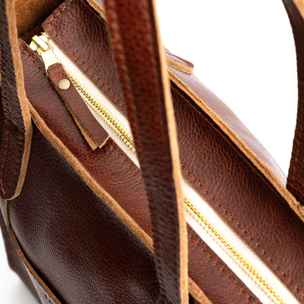 Portland Large Lola Zipper Crossbody Tote - Nutmeg