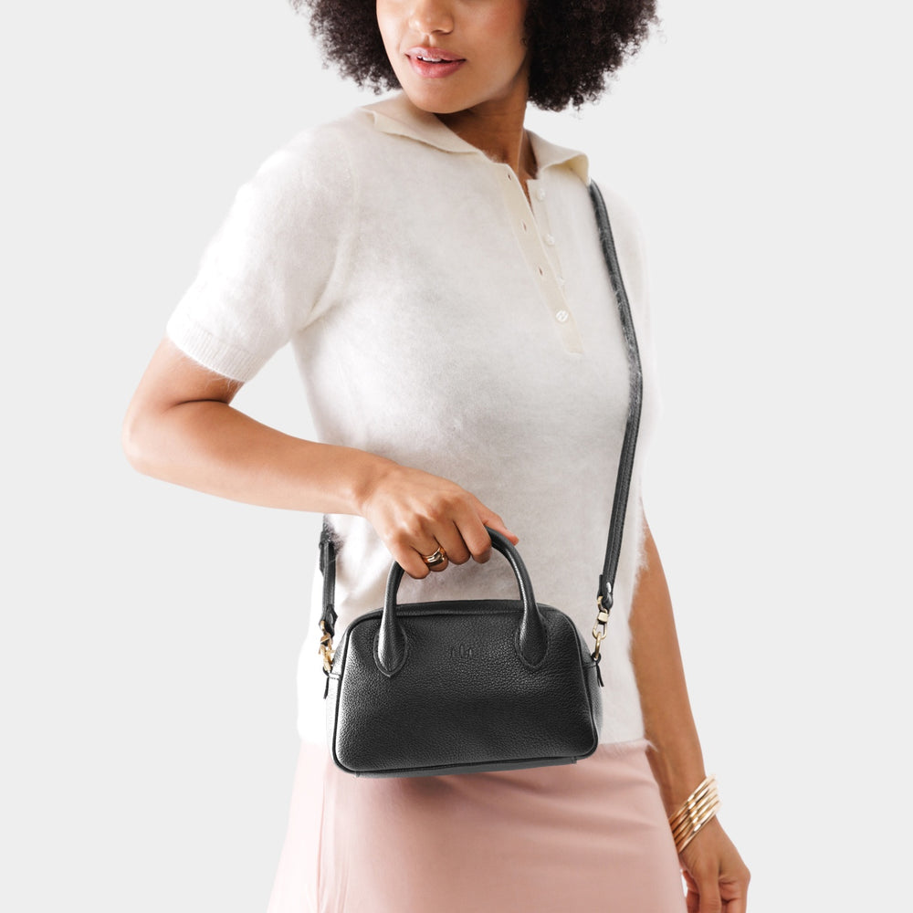 Portland Grace Doctor Bag - Pebbled black