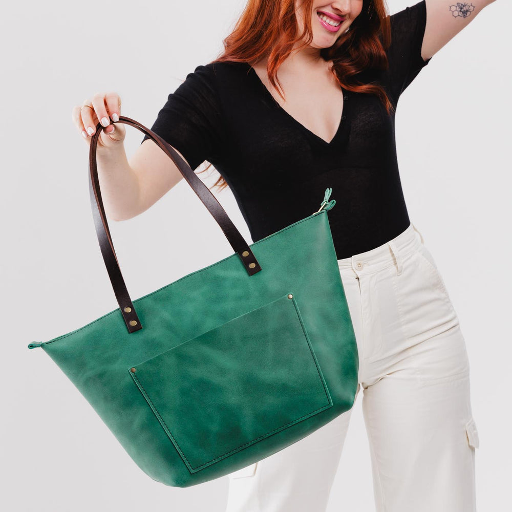 Portland Leather Tote Bag - Surf
