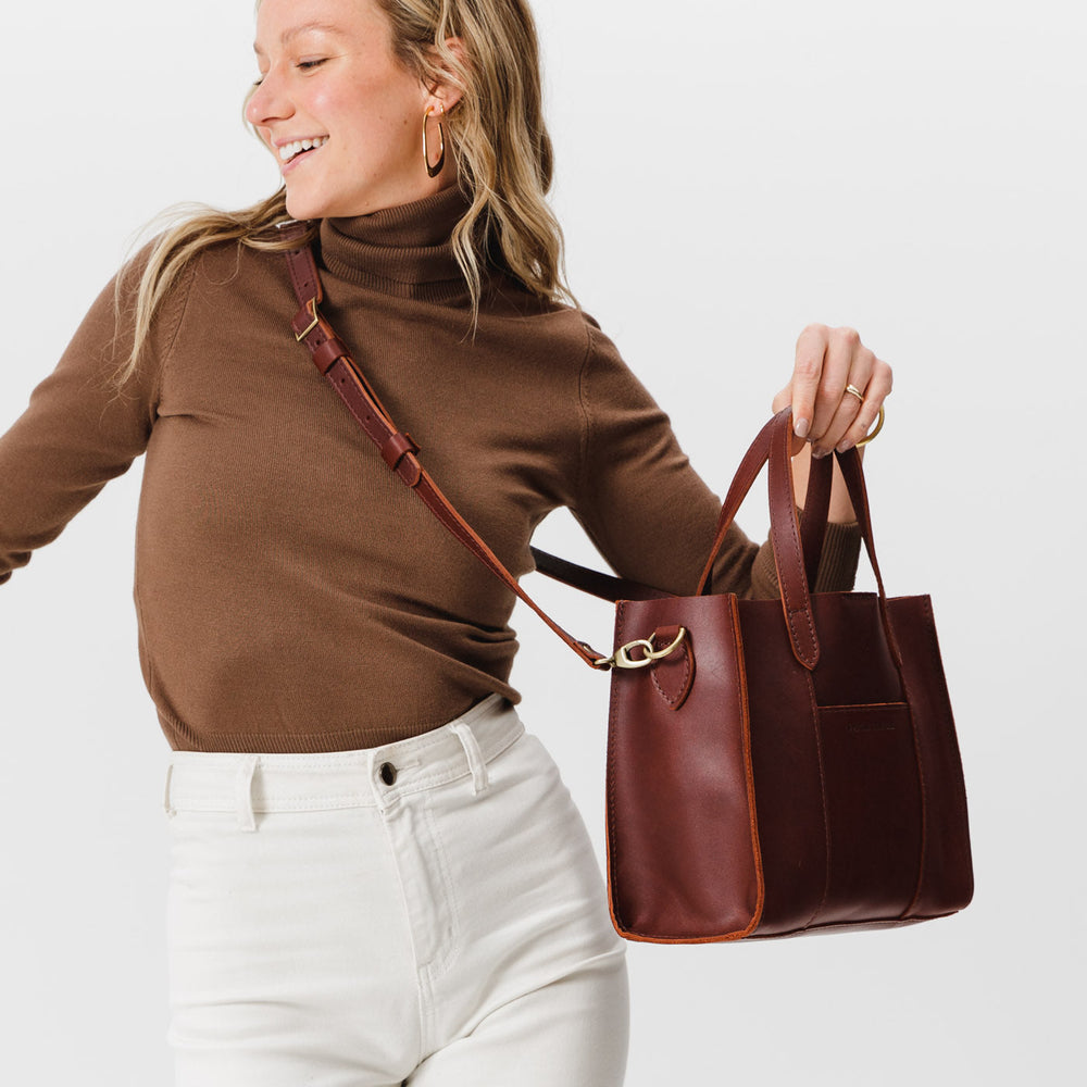 Portland Lola Crossbody Tote - Cognac