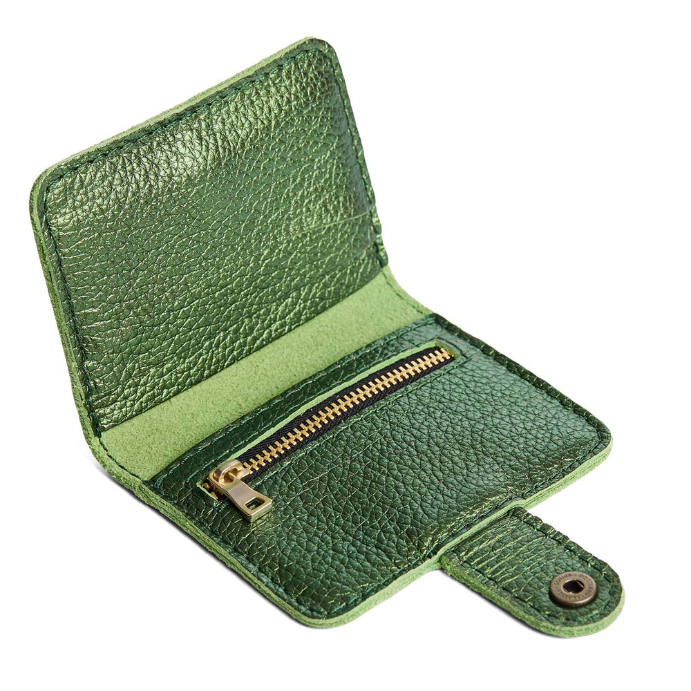Portland Mini Bifold Wallet - Metallic Greench
