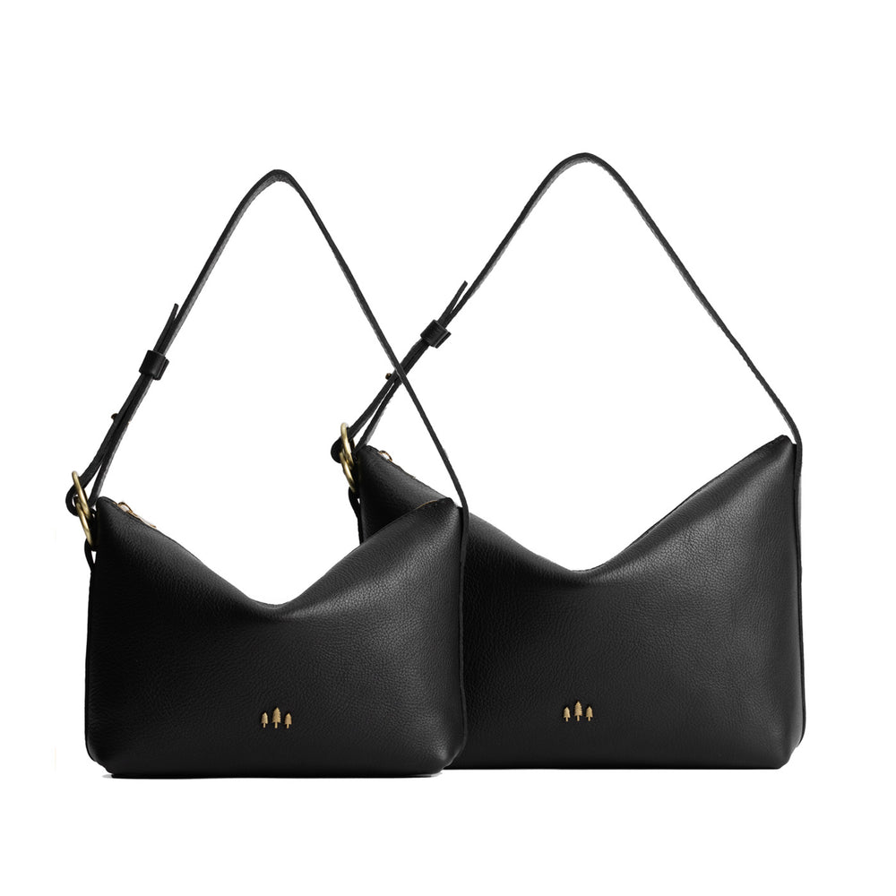 Portland Slouchy Shoulder Bag - Pebbled black