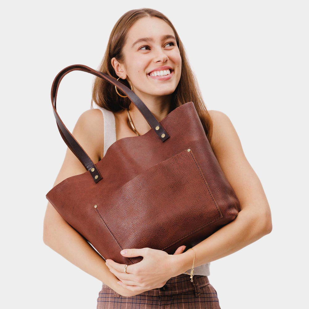 Portland Leather Tote Bag - Nutmeg