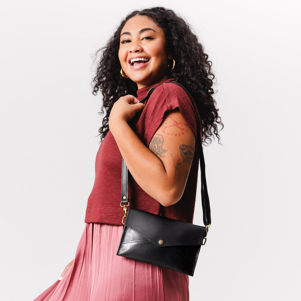 Portland Envelope Convertible Crossbody - Black