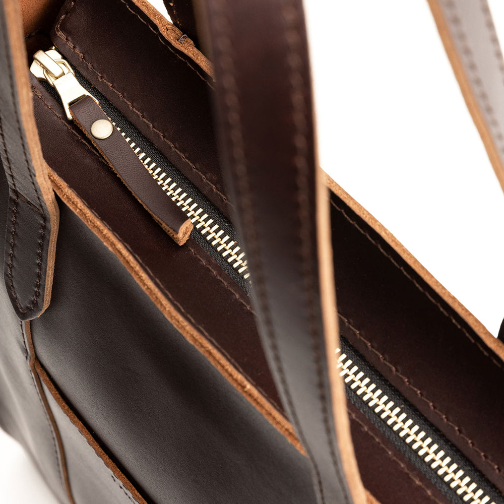 Portland Large Lola Zipper Crossbody Tote - Grizzly