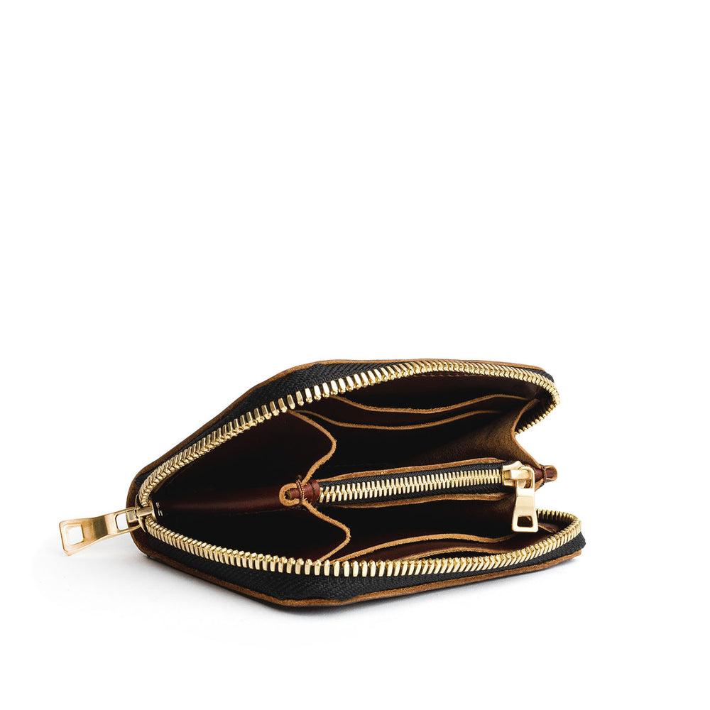 Portland Small Zip Wallet - Cognac