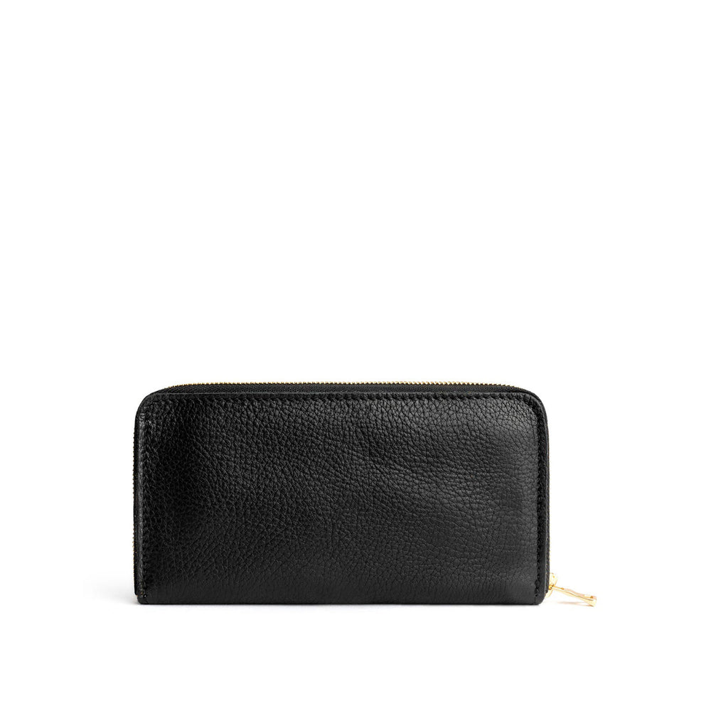 Portland Accordion Zip Wallet - Pebbled black