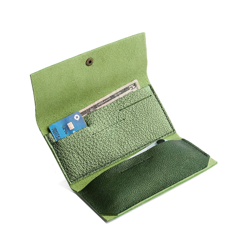 Portland Leather Rancher Wallet - Metallic Greench