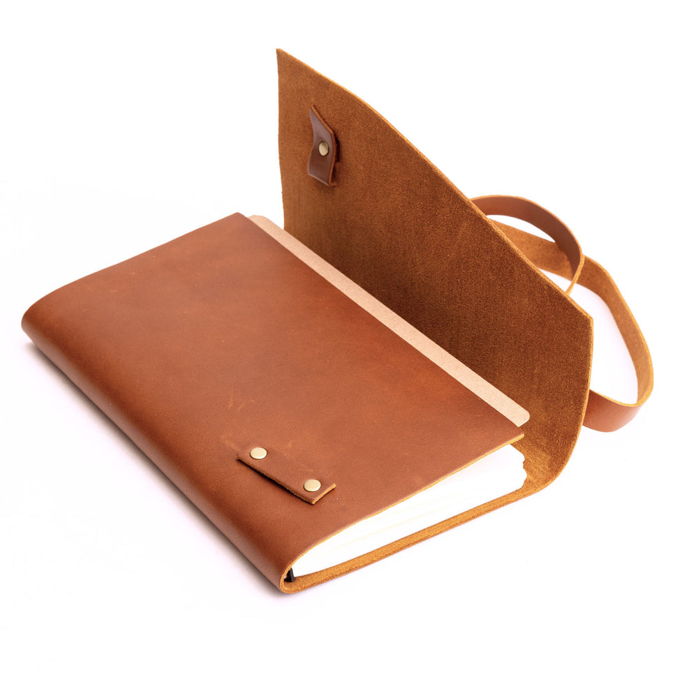 Portland Leather Wrap Journal - Honey