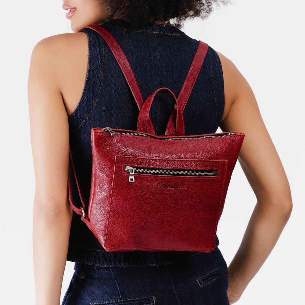 Portland Tote Backpack - Chili Red